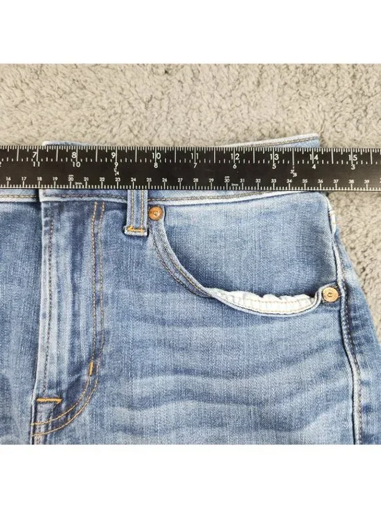 American Eagle AE Flex Slim Straight Jeans Men's 29x32 Stretch Light Wash Ripped - Picture 3 of 11